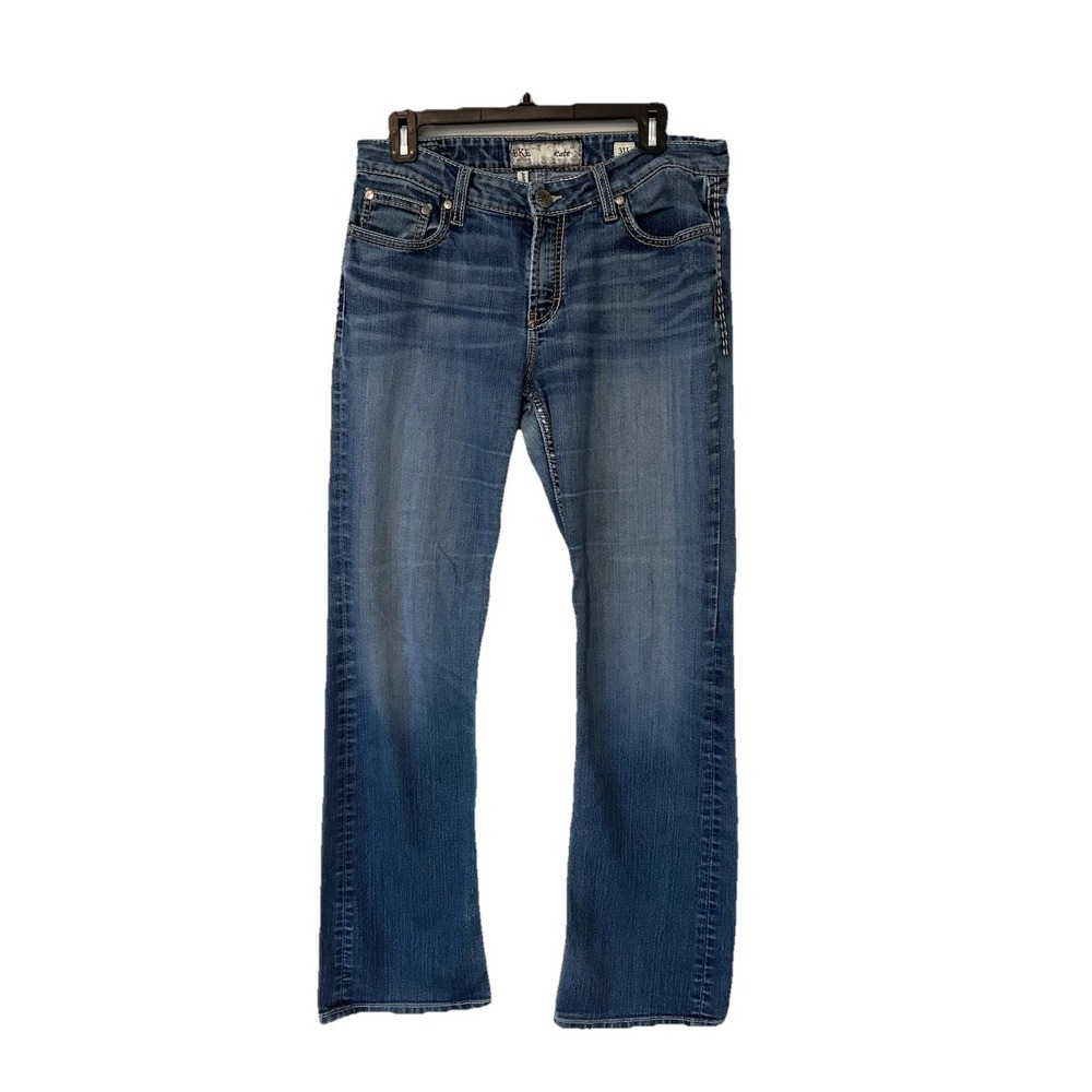 BKE 2000 Buckle "Kate" Women's 32x31 Bootcut Medium Wash Denim Distressed Jeans